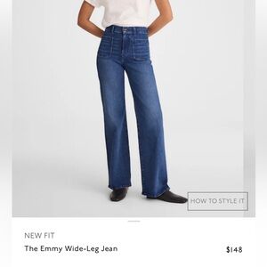 Madewell Emmy Wide-Leg Jeans in Deep Blue